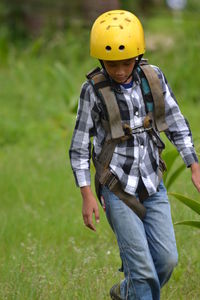 Full length of boy on field