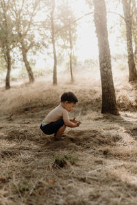 Child playing with soil