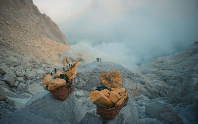 Panoramic view of volcanic landscape