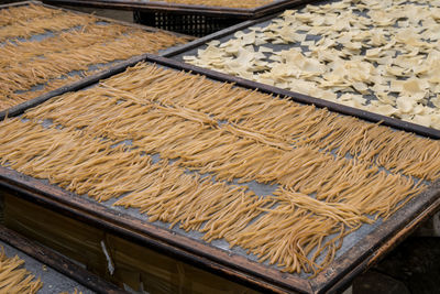 Sun dried rice noodles for the famous meals in hoi an - mi quang and cao lau