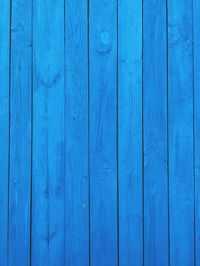 Full frame shot of blue wooden fence