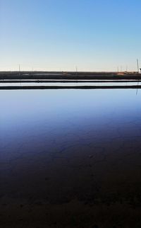 Scenic view of landscape against clear blue sky