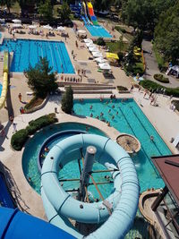 High angle view of swimming pool