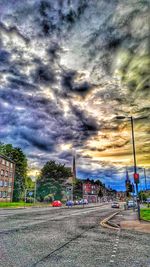 View of road against cloudy sky