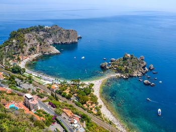 High angle view of beach