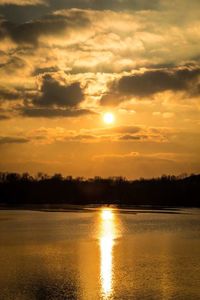 Sunset over lake