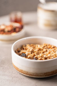 Close-up of food in bowl on table