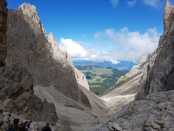Panoramic view of mountains against sky