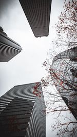 Low angle view of modern buildings against sky