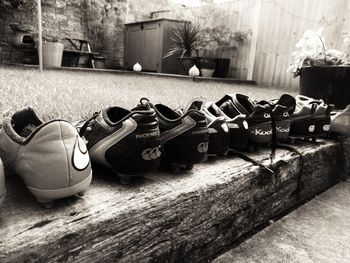 Pair of shoes on tiled floor