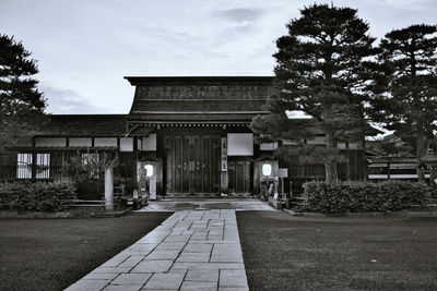 Facade of historic building against sky