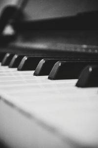 Close-up of piano keys