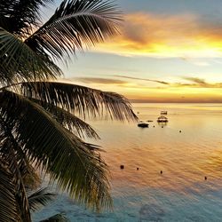 Scenic view of sea against sky at sunset