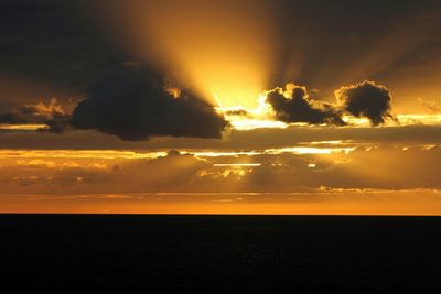 Scenic view of sea at sunset