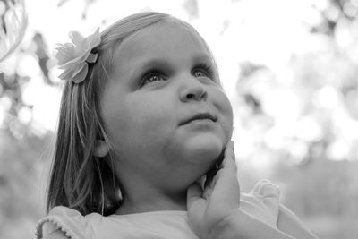 Close-up portrait of cute girl