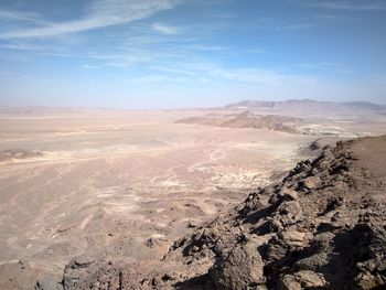 Scenic view of desert against sky