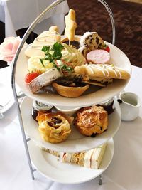 Close-up of food in plate on table