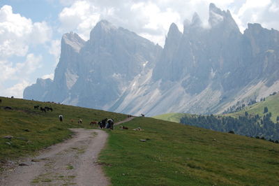 Scenic view of mountains against sky