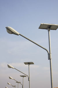 Low angle view of street light against clear sky