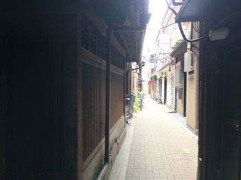 Narrow walkway along buildings