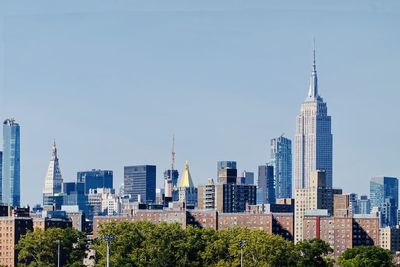 Skyscrapers in city against sky