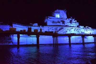 Illuminated built structure at night