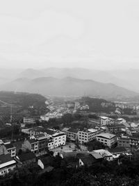 High angle view of cityscape against sky