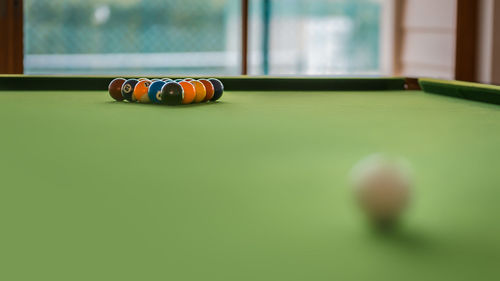 Snooker balls on the snooker table