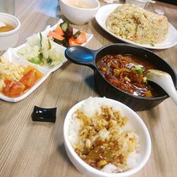 Close-up of food served in plate