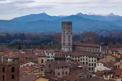 High angle shot of townscape