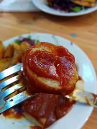 Close-up of served food