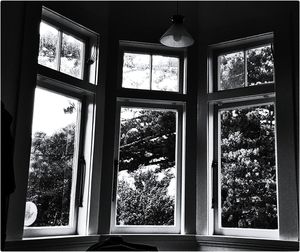 View of building through window