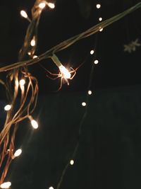 Close-up view of illuminated lights