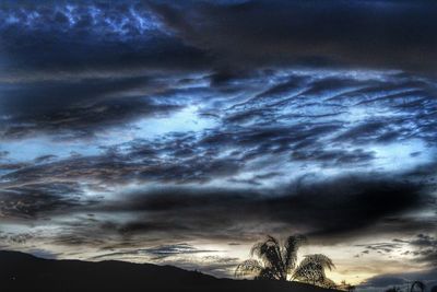 Low angle view of storm clouds