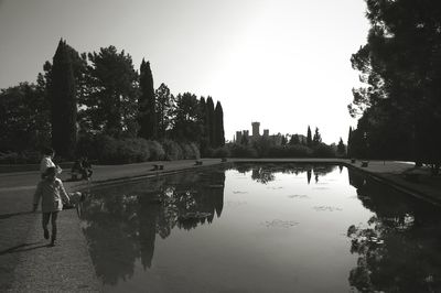 Reflection of buildings in river