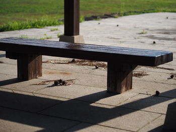 View of an empty bench