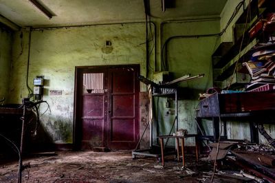 Interior of abandoned building