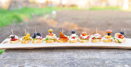 Close-up of food on table