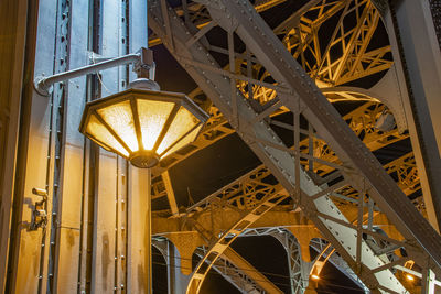 Low angle view of illuminated ceiling of building