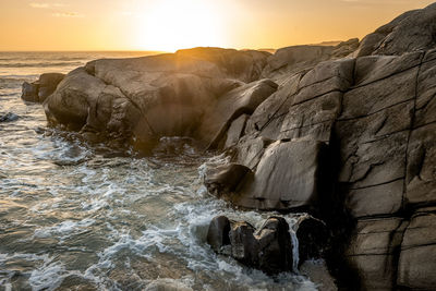 Rock formations at seaside