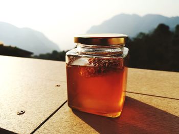 Close-up of drink on table