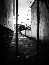 Narrow alley along buildings