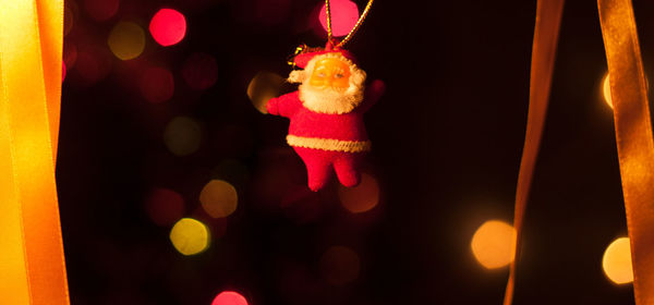 Close-up of illuminated christmas lights