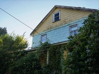 Low angle view of old building against sky