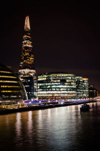 Illuminated city at night