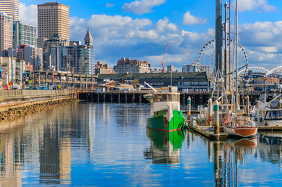 Boats in harbor