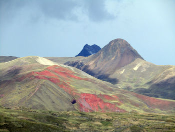 Scenic view of mountain range against sky