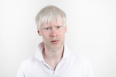 Portrait of a man with white background