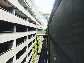 Modern building in city against sky