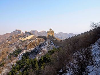 View of great wall on the mountain 